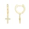 PAVOI 14K Yellow Gold Plated S925 Sterling Silver Post DropDangle Huggie Earrings for Women Dainty Cross Earrings