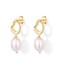 PAVOI 14K Yellow Gold Plated Statement Pearl Drop Earrings for Women Pearl Dangle Studs Earrings