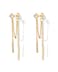 PAVOI 18K Yellow Gold Plated 925 Sterling Silver Posts Drop Dangle Chain Earrings for Women Dangling Chain Studs Cubic Zirconia Ball Threader Earscapes Earrings