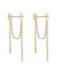 PAVOI 18K Yellow Gold Plated 925 Sterling Silver Posts Drop Dangle Chain Earrings for Women Dangling Chain Studs Cubic Zirconia Ball Threader Earscapes Earrings