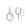 PAVOI Rhodium Plated Convertible Twisted Rope and Plain Paperclip Link Earrings for Women Braided Drop Dangle Huggie Hoop Earrings