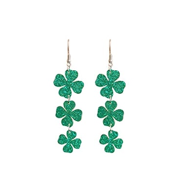 Pingyongchang St Patricks Day Earrings Irish Shamrock Acrylic Dangle Earrings Green Clover Drop Earrings for Women Jewelry GiftStyle A