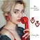 PopTopping Double Heart Drop Earrings Red Heart Earrings Love Heart Dangle Earrings For Women Dark Red
