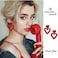 PopTopping Double Heart Drop Earrings Red Heart Earrings Love Heart Dangle Earrings For Women Dark Red