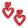 PopTopping Red Heart Earrings Dangling Heart Drop Earrings For Women Love Heart Dangle Earrings Red
