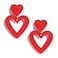 PopTopping Red Heart Earrings Dangling Heart Drop Earrings For Women Love Heart Dangle Earrings Red