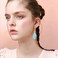 QIAOLEHUI Bohemian Hawaii Seashell Earrings Resin Seashell Drop Dangle Earrings for Women Blue