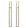 QJLE Geometric Rectangle Cubic Zirconia Rhinestone long Drop Dangle Earrings for women Hypoallergenic Pierced Gold