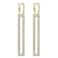 QJLE Geometric Rectangle Cubic Zirconia Rhinestone long Drop Dangle Earrings for women Hypoallergenic Pierced Gold
