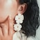 FANCY SHINY Raffia Flower Earrings Statement Boho Drop Earrings Chunky Gold Dangle Trendy Cute Floral Jewelry Summer Beach Vacation Outfits for WomenIvory
