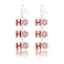 RareLove Christmas Cute HoHoHo Pierced Dangle Earrings Red Candy Cane Color Silver Plated Alloy Holiday For Women