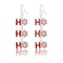 RareLove Christmas Cute HoHoHo Pierced Dangle Earrings Red Candy Cane Color Silver Plated Alloy Holiday For Women