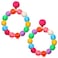 CEALXHENY Rattan Earrings Rattan Ball Hoop Dangle Earrings for Women Handmade Bohemia Earrings Braid Straw Wicker Raffia Earring Summer Beach Accessory Gifts Rainbow