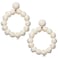 CEALXHENY Rattan Earrings Rattan Ball Hoop Dangle Earrings for Women Handmade Bohemia Earrings Braid Straw Wicker Raffia Earring Summer Beach Accessory Gifts White