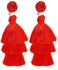 Rave Envy Red Tassel Earrings for Women Colorful Layered Tassle Dangle Drop Earrings