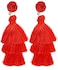 Rave Envy Red Tassel Earrings for Women Colorful Layered Tassle Dangle Drop Earrings