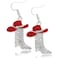RechicGu Rhinestone Western Boots Earrings Cowgirl Cowboy Enamel Hat Bohemian Rodeo Boot Drop Dangle Earrings for Women Red Hat