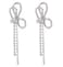LAKIYOYO Rhinestones Bow Drop Earrings for Women Silver Crystal Bowknot Tassels Statement Earrings Lightweight Shiny Bar Earrings Set Jewelrystyle 2