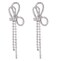LAKIYOYO Rhinestones Bow Drop Earrings for Women Silver Crystal Bowknot Tassels Statement Earrings Lightweight Shiny Bar Earrings Set Jewelrystyle 2