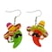 ROSTIVO Cinco De Mayo Earrings for Women Cute Mexican Style Chili Acrylic Jewelry Gift