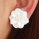 Rrdaily Boho Acrylic Pearl Flower Stud Earrings for Women White Exaggeration Camellia Drop Earrings Sweet Resin Flower Dangle Earrings Jewelry Gift White