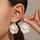 Spiritrain Seashell Pearl Stud Earrings for Women Ocean Sea Theme Sweet Double Layer Acrylic Shell Lightweight Dangle Drop Earrings for Summer Beach Holiday Halloween Party Jewelry Accessories Shell w