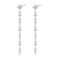 SELFROSE Silver Dangle Earrings Dainty Drop Earrings with Silver Plated Hypoallergenic Brass Cubic Zirconia Stones 20g 2 Count