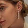SELFROSE Silver Dangle Earrings Dainty Drop Earrings with Silver Plated Hypoallergenic Brass Cubic Zirconia Stones 20g 2 Count