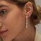 SELFROSE Silver Dangle Earrings Dainty Drop Earrings with Silver Plated Hypoallergenic Brass Cubic Zirconia Stones 20g 2 Count