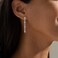 SELFROSE Silver Dangle Earrings Dainty Drop Earrings with Silver Plated Hypoallergenic Brass Cubic Zirconia Stones 20g 2 Count