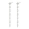 SELFROSE Silver Dangle Earrings Dainty Drop Earrings with Silver Plated Hypoallergenic Brass Cubic Zirconia Stones 20g 2 Count