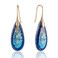 SELOVO Blue Earrings for Women Stone Dangle Drop Earrings Statement Earrings Dark BlueGold Color Hook