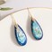 SELOVO Blue Earrings for Women Stone Dangle Drop Earrings Statement Earrings Dark BlueGold Color Hook