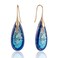 SELOVO Blue Earrings for Women Stone Dangle Drop Earrings Statement Earrings Dark BlueGold Color Hook