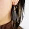 SELOVO Dangle Drop Teardrop Earrings for Women Black Stone Statement Earrings Gold Tone