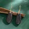 SELOVO Dangle Drop Teardrop Earrings for Women Black Stone Statement Earrings Gold Tone