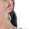 SELOVO Green Aventurine Teardrop Agate Stone Fishhook Dangle Drop Earrings Silver Tone