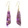 SELOVO Purple Stone Dangling Dangly Earrings for Women Trendy Earrings Gold Tone