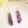 SELOVO Purple Stone Dangling Dangly Earrings for Women Trendy Earrings Gold Tone