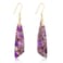 SELOVO Purple Stone Dangling Dangly Earrings for Women Trendy Earrings Gold Tone