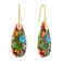 SELOVO Stone Colorful Earrings Dangle Gold Tone Statement Earrings for Women