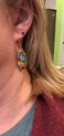 SELOVO Stone Colorful Earrings Dangle Gold Tone Statement Earrings for Women