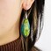 SELOVO Teardrop Dangle Drop Earrings for Women Boho Green Blue Stone Statement Earrings Silver Tone