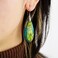 SELOVO Teardrop Dangle Drop Earrings for Women Boho Green Blue Stone Statement Earrings Silver Tone