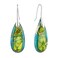SELOVO Teardrop Dangle Drop Earrings for Women Boho Green Blue Stone Statement Earrings Silver Tone