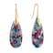 SELOVO Vintage Style Stone Teardrop Dangle Earrings Blue Purple Earrings for Women Gold Tone
