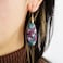SELOVO Vintage Style Stone Teardrop Dangle Earrings Blue Purple Earrings for Women Gold Tone