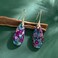 SELOVO Vintage Style Stone Teardrop Dangle Earrings Blue Purple Earrings for Women Gold Tone