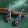 SELOVO Vintage Style Teardrop Stone Dangle Earrings Blue Purple Earrings for Women Silver Tone