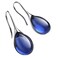 JUDE Silver Gold Plated Water Drop Style Crystal Stone Classic Plain Dangle Hoop Earrings Silver Blue